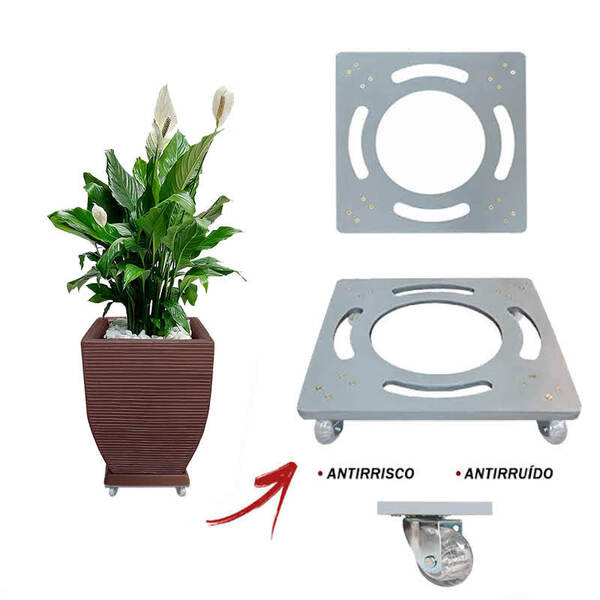 ideias de decoração com suporte para vaso com rodinhas