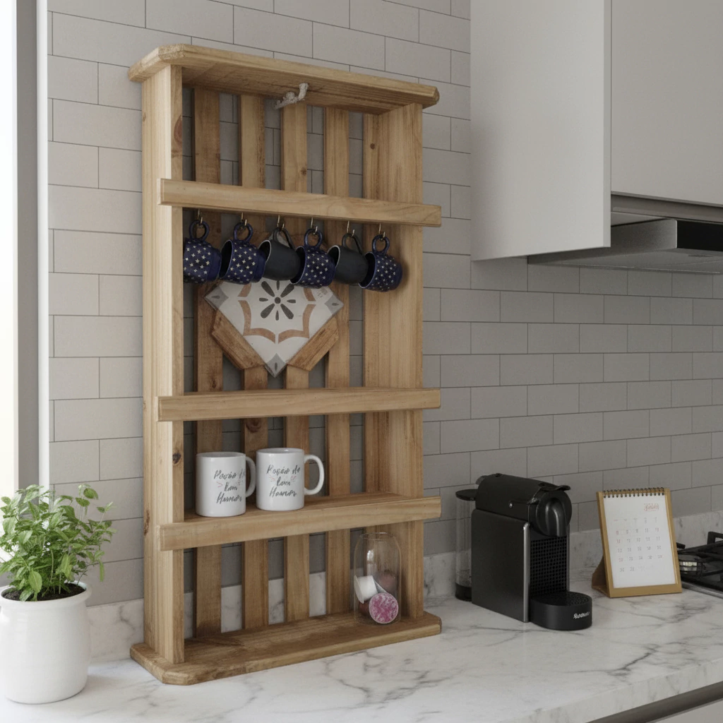 suporte para xícaras de parede